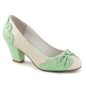 WIGGLE-17 Cream-Mint Faux Leather
