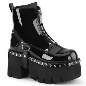 ASHES-100 Black Patent -Vegan Leather