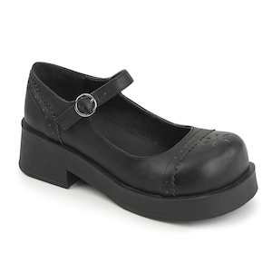 Alternative Flats Flatforms Sneakers: CRUX-07 Black Vegan Leather