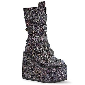 Alternative Mid Calf Boots: SWING-230G Black Multi Glitter