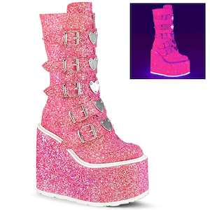 Alternative Mid Calf Boots: SWING-230G Pink Glitter