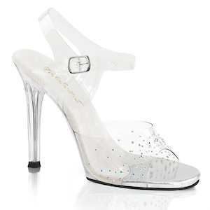 Low No Platform Clear Heels: GALA-08SD Clear/Clear