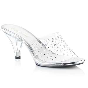 Low No Platform Clear Heels: BELLE-301RS Clear/Clear