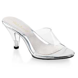 Low No Platform Clear Heels: BELLE-301 Clear/Clear