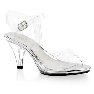 Low No Platform Clear Heels: BELLE-308 Clear/Clear