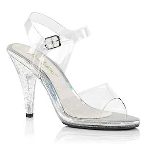 Low No Platform Clear Heels: CARESS-408MG Clear/Clear