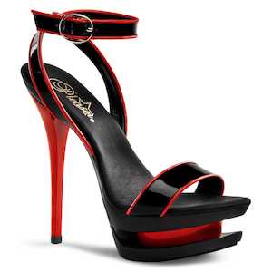 Wbff Competition Shoes: BLONDIE-631-2 Black Red Patent/Black-Red