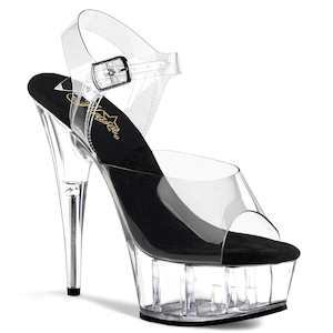 Wbff Competition Shoes: DELIGHT-608 Clear-Black/Clear