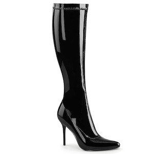 Drag Queen Boots: CLASSIQUE-2000 Black Stretch Patent