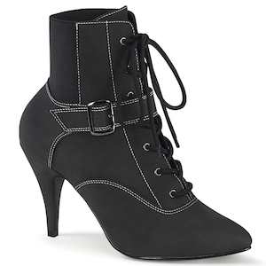 Drag Queen Boots: DREAM-1022 Black Faux Nubuck Leather