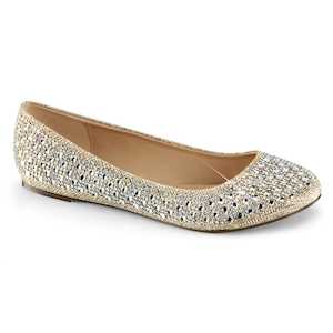 Retro Inspired Ballet Flats Lace Up Shoes: TREAT-06 Nude Glitter Mesh Fabric