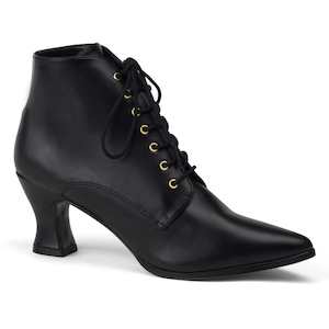 Retro Boots: VICTORIAN-35 Black Pu