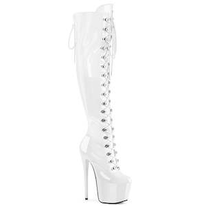 JUBILANT-3012 White Stretch Pat Platform Shoes