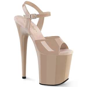 Womens Sandals: FLAMINGO-809 Platform Shoes Nude Patent Nude