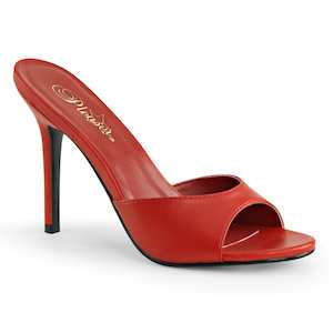 Mules: CLASSIQUE-01 Red Kid Pu