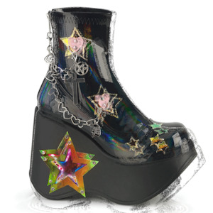 15 Off 250: BLAZE-108 Black Holo Pat Women's Ankle Boots