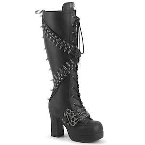 GOTHIKA-108 Black Vegan Leather