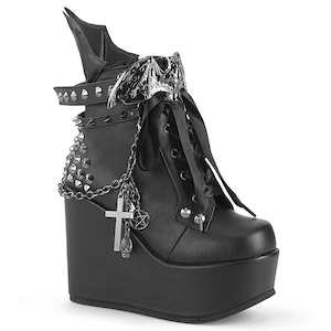 Alternative Ankle Boots: POISON-107 Black Vegan Leather