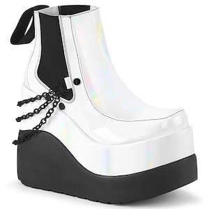 Alternative Ankle Boots: VOID-50 White Hologram Patent