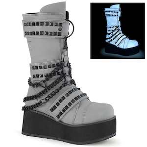 TRASHVILLE-138 Grey Multi Reflective Vegan Leather