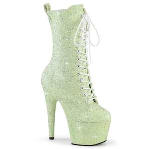 Womens Mid Calf Boots: ADORE-1040GR Mint Multi Glitters/Matching