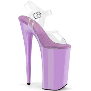 We Hear You Like Lilac: BEYOND-008 Clear/Lavender Platform Shoes