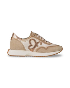 Sneakers: E019 By Felmini - Beige/Gold Combo