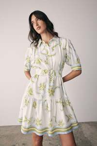 Esmaee Tranquility Mini Dress - Olive Floral