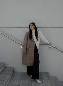 Wish The Label: Esmaee Voyager Coat - Toffee Check