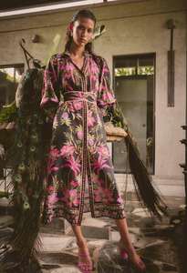 OnceWas Carmen Silk Cotton Maxi Dress - Anthos Lotos
