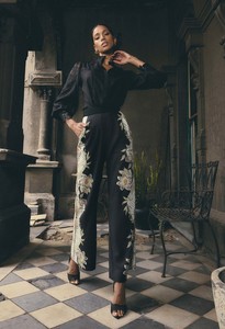 OnceWas Merida Linen Viscose Pant - Mariposa Nero