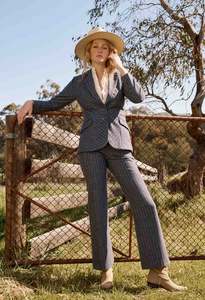OnceWas Oaklyn Chevron Stripe Panelled Blazer