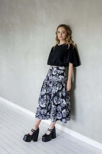 Mazu: Mazu The Only Thing Skirt - Black Floral