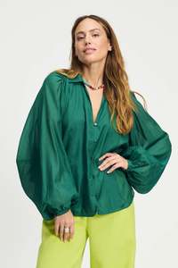 Pom: Pom Amsterdam Blouse Lena - Meadow Green