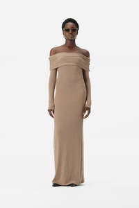 Elka Collective: Elka Collective Harpa Dress - Tan Marle