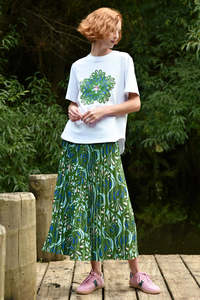 Coop Skipped a Pleat Skirt - Green + Blue