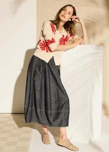 Black Friday 2025: Pol Daisy Cardigan - Ecru/Red
