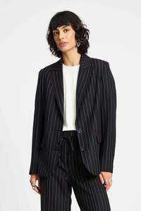Pom Noir Striped Blazer