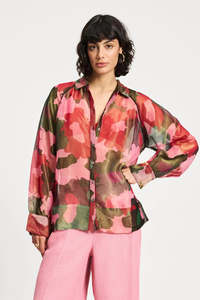 Pom Abstract Flower Shimmer Blouse