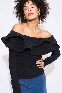 Pom: Pom Glitter Noir Top - Black