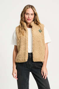Pom: Pom Amsterdam Gilet Teddy Love - Vintage Brown