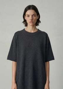 Aleger: Aleger 490 Cashmere Blend Super Big T - Dark Marl Grey