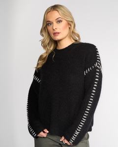 Outerwear: Knewe Lennox Sweater - Black/White