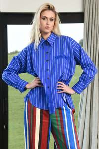 Cooper A-Shirt Your Eyes Shirt - Blue Stripe