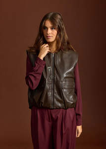 Lauren Vidal Owen Sleeveless Vest - Coffee