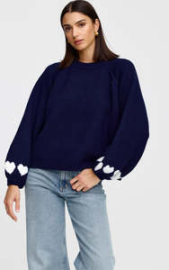 Kinney Cherie Hearts Knit - Midnight