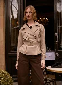 Wish The Label: Esmaee Avenue Cropped Trench - Ashwood