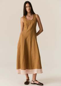 99 Under Sale: Pol Speck Dress - Ginger/Pink