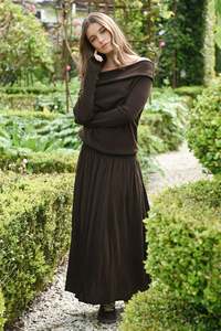 399 Under: Cooper Basque To Basics Skirt - Chocolate