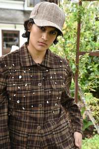 Trelise Cooper Collections: Cooper Shacket, Not Stirred Shirt - Chocolate Check